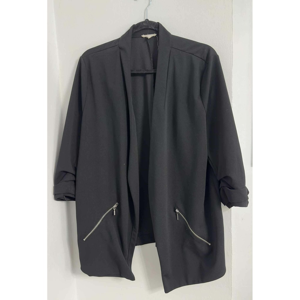 Maurices Work Casual‎ Open Front Blazer Jacket/Cardigan Black Womens 2X
